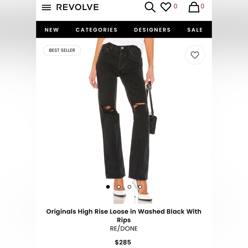 GUC Re/Done Black Jeans Size 27